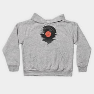 Vintage Music Old Vinyl Record Melting Kids Hoodie